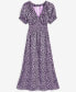 ფოტო #5 პროდუქტის Women's Short-Sleeve Smock-Waist Midi Dress, Created for Macy's