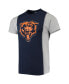 ფოტო #3 პროდუქტის Men's Navy, Heathered Gray Chicago Bears Split T-shirt