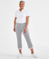 Фото #1 товара Women's Striped Mid-Rise Curvy Capri Pants, Created for Macy's