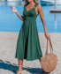 ფოტო #4 პროდუქტის Women's Ruched O-Ring Midi Beach Dress