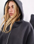 Фото #2 товара ASOS EDITION premium oversized heavy weight zip through hoodie in charcoal grey