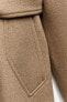 Фото #15 товара Длинное пальто из смесовой шерсти с поясом ZARA
