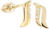 Tender yellow gold earrings with crystals 239 001 00519