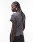 Topshop graphic Denmark baby tee in charcoal