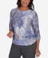 Фото #3 товара Petite Worth Avenue Medallion Patchwork Beaded Crew Neck Top