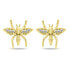 Stylish gold-plated earrings Bee with zircons EA798Y