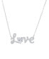 Фото #1 товара Macy's silver Plated Brass Cubic Zirconia Love Heart Necklace