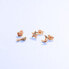 Bronze single star earrings with zircons Storie RZO026