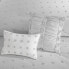 Фото #5 товара 7pc Full/Queen Kay Cotton Jacquard Duvet Cover Set Gray