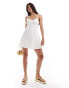 Фото #2 товара Hollister open back linen mini dress in white