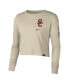 Women's Cream USC Trojans Varsity Letter Long Sleeve Crop Top