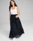 ფოტო #1 პროდუქტის Women's Cotton Ruffled Smocked Maxi Skirt