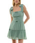 ფოტო #1 პროდუქტის Juniors' Square-Neck Tie-Strap Fit & Flare Dress