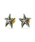 ფოტო #4 პროდუქტის Starfish, Small, Blue, Gold-Tone Idyllia Stud Earrings