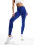 Gym King Impact branded tape leggings in blue