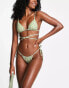 Pull&Bear tie side bikini bottom in green