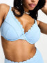 Фото #3 товара Peek & Beau Fuller Bust Exclusive mix & match scalop underwire bikini top in pastel blue