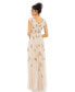 Фото #3 товара Women's Embellished Wrap Over Cap Sleeve A-Line Gown