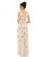 ფოტო #3 პროდუქტის Women's Embellished Wrap Over Cap Sleeve A-Line Gown