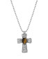 Фото #1 товара Подвеска Symbols of Faith Tiger's Eye Hammered Metal Cross