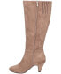 Фото #6 товара Women's Corinne Suede Inside Zip Wide Calf Tall Boots