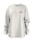 ფოტო #3 პროდუქტის Women's White Miami Hurricanes Pennant Stack Oversized Long Sleeve T-shirt