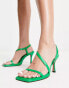 Фото #1 товара ASOS DESIGN Haya asymetric mid heeled sandals in green