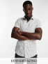 Фото #1 товара ASOS DESIGN slim fit short sleeve stripe shirt in white & black