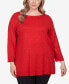 ფოტო #1 პროდუქტის Plus Size Stud Embellished Tunic Sweater