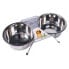 WUAPU Inox 2x1.75L Double Dog Feeder