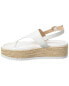 Фото #2 товара Stuart Weitzman Mel Leather Espadrille Flatform Sandal Women's White 7