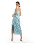 Pretty Lavish ruffle midaxi dress in seaspray blue