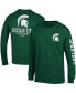 Фото #1 товара Men's Green Michigan State Spartans Team Stack Long Sleeve T-shirt