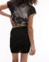 Фото #4 товара Topshop mesh ruched side mini skirt in black