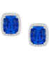 ფოტო #5 პროდუქტის Lab Grown Emerald (7-5/8 ct. t.w.) & Diamond (1/2 ct. t.w.) Halo Stud Earrings in 14k Gold