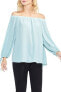 Фото #1 товара Vince Camuto Tie-Cuff Off-the-Shoulder AQUA MIST Blouse Size L 150819