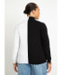 ფოტო #3 პროდუქტის Plus Size Vertical Colorblocked Turtleneck