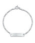 ფოტო #1 პროდუქტის Customized Thin Danity Identification ID Bracelet Figaro Name Plated Wrist 7 Inch For Women Teens .925 Sterling Silver