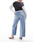 Фото #8 товара ASOS DESIGN Curve cropped wide leg jean in mid blue