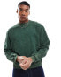 ASOS DESIGN boxy oversized sweatshirt in washed dark green