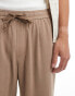 Фото #4 товара Pull&Bear baggy linen shorts in brown