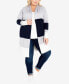 ფოტო #4 პროდუქტის Plus Size Keelyn Colorblock Cardigan Sweater