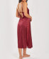 Women's Silky Open Back Nightgown with Lace Trims