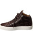Giuseppe Zanotti May Croc-Embossed Leather Sneaker Men's Brown 40