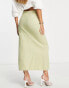 Pretty Lavish midi skirt co-ord with leg split in olive