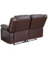 Bustle Back Loveseat With Two Built-In Recliners