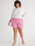 Joyspun Women's Woven Pajama Relaxed Pink Cloud Boxer Shorts Size 2X(18W-20W)