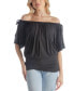 ფოტო #4 პროდუქტის Women's Short Sleeves Slit Shoulder Top