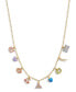 ფოტო #1 პროდუქტის Faux Stone Signature Logo Charm Bib Necklace