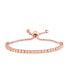 ფოტო #1 პროდუქტის Rose Gold Plated Simulated Morganite Tennis Adjustable Bolo Bracelet